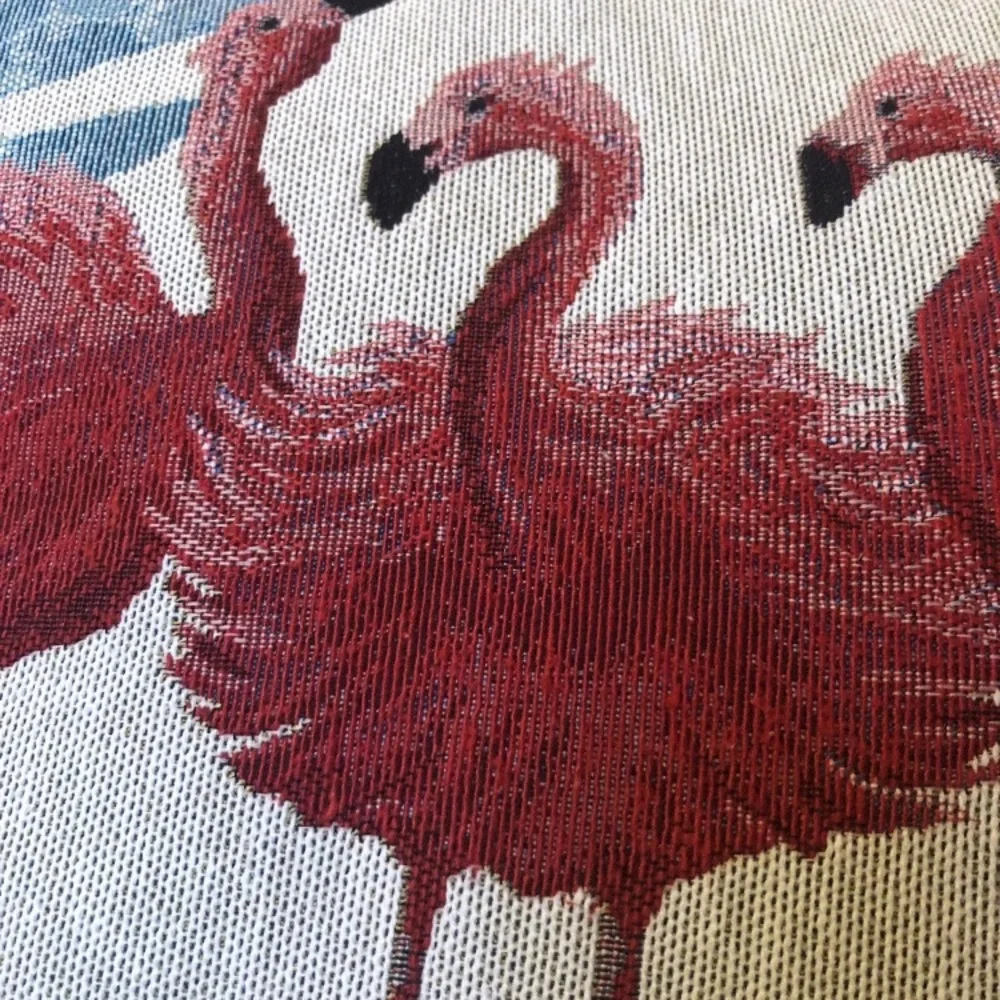 Willow Street Designs Flamingo Tapestry Throw Pillow 16” Square Summer Toss